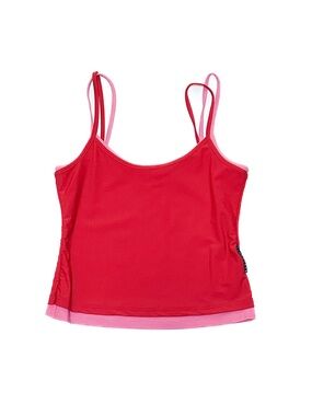 Missguided Color Block Double Layered Jersey Cami Top Pink Red Reversible Tank